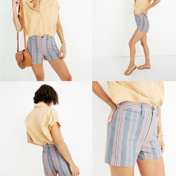 Madewell Pants - Madewell Multicolor Striped Emmet  Denim Shorts Size28